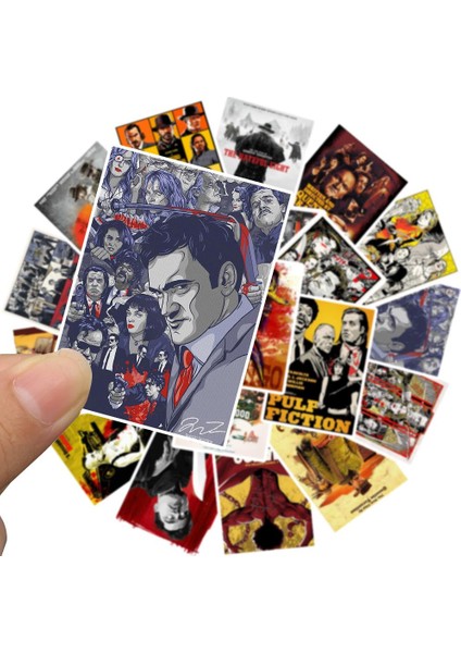 E163 (24 Adet) Stili Quentin Tarantino Filmi Pulp Fiction ve Kill Bill Stickerları Dıy Laptop Valiz Buzdolabı Süslemesi Su Geçirmez Oyuncak Sticker (Yurt Dışından)