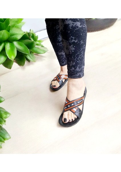 Kadın Çapraz Bant 4 Nokta Ortopedik Ev ve Dışarı Terliği