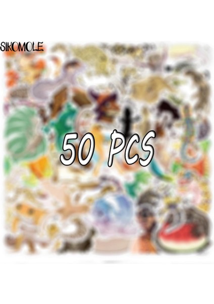 50 ADET-1252 Tarzı Pcs Gecko Karikatür Sürüngen Evcil Hayvan Stickerları Pegatinas Kaykay Etiket Bagaj Sticker Çocuk Oyuncakları F5 (Yurt Dışından)