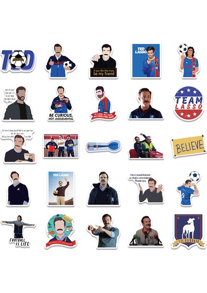 10 Adet Rastgele Sl Stili Pcsset Çizgi Dizi Ted Lasso Tv Şovu Karışık Grafiti Stickerları Bagaj Diy Kasa Kaykay Stickerlar Dizüstü Bilgisayar Kask Gitar (Yurt Dışından) fırsatları