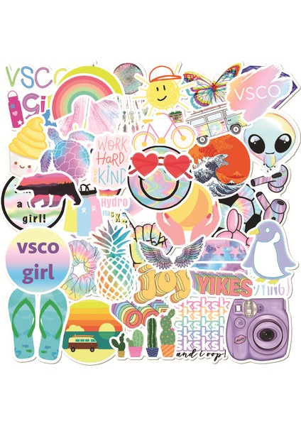 50 Güzel B Stili Sıcak Moda Sevimli Sticker Paketi Vsco Kızı Için Laptop Gitar Bagaj Kaykay Araba Oyuncak Sticker Etiket (Yurt Dışından)