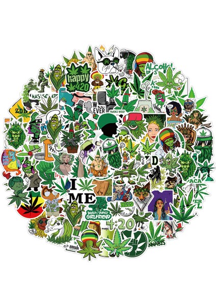 Çoklu Stil Marihuana Dumanı Etiketler Laptop Gitar Bagaj Su Geçirmez Estetik Ot Grafiti Sticker Paketleri Çocuk Oyuncakları Için (Yurt Dışından)