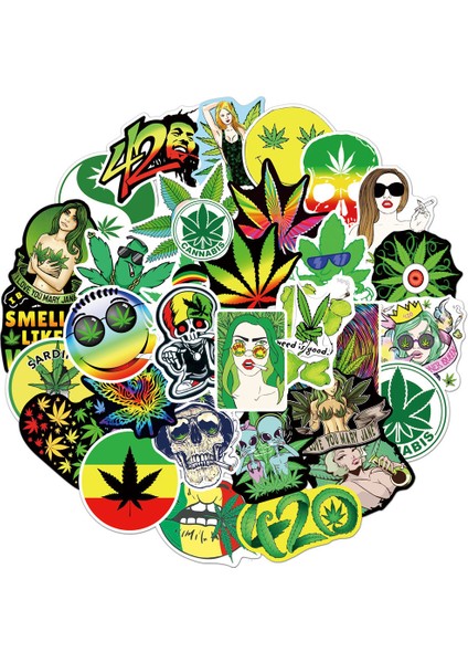 Çoklu Stil Marihuana Dumanı Etiketler Laptop Gitar Bagaj Su Geçirmez Estetik Ot Grafiti Sticker Paketleri Çocuk Oyuncakları Için (Yurt Dışından) indirimleri