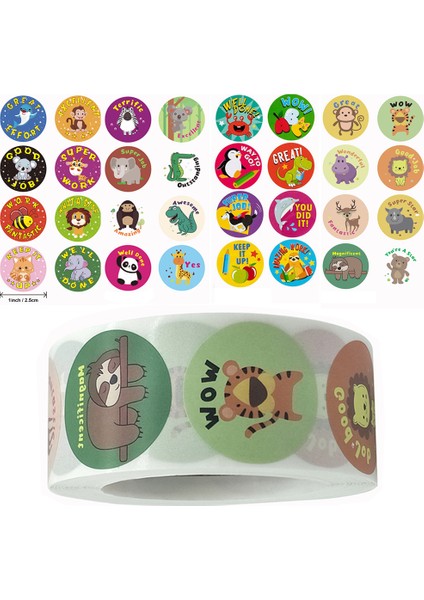 1 Rulo B Stili Rulo Dizüstü Bilgisayar Etiketleri Ödül Motivasyon Hayvan Sticker Oyuncaklar Hayvanat Bahçesi Sevimli Stickerlar Telefon Üzerinde (Yurt Dışından) modelleri