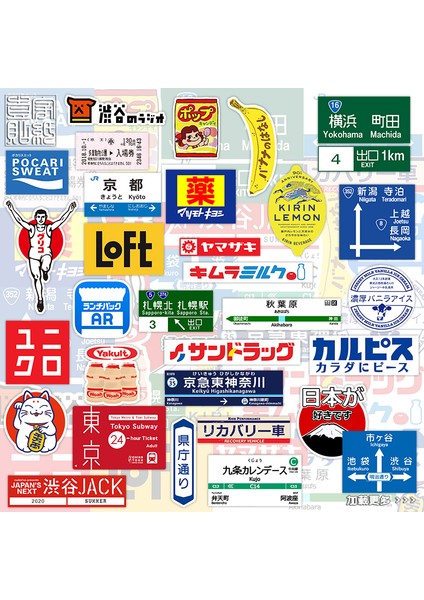 Japonca Dur Işareti Logolu Sticker Paketi Laptop Buzdolabı Telefon Kaykay Seyahat Valizi Sticker Için (Yurt Dışından)