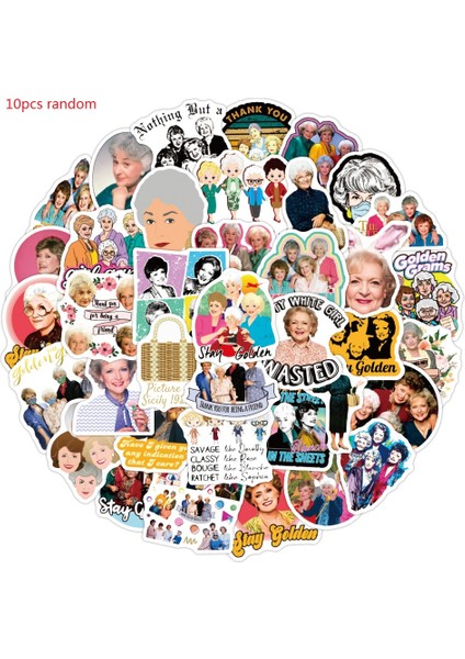 A-10 Adet-Rastgele Tarzı Pcs Kal Golden Kız Anime Sticker Graffiti Su Geçirmez Dıy Snowboard Kask Laptop Kayak Stil Vinyl Çizgi Film Kız Sticker (Yurt Dışından)