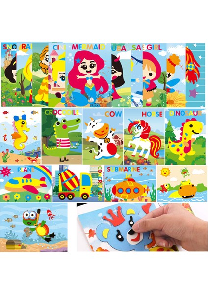 Çoklu Stil Çocuklar Için 3D Eva Köpük Sticker Çıkartmalar Prenses Hayvan Araba Dinozor Bulmaca Oyunları Sanat El Sanatları Erken Öğrenme Eğitici Oyuncaklar (Yurt Dışından) fiyatları