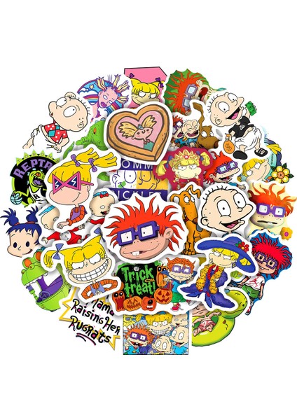 50 Adet Tarzı Çizgi Film Anime Rugrataris Graffiti Sticker Çocuk Klasik Oyuncak Su Geçirmez Motosiklet Bavul Gitar Telefon Süsleme Etiketi (Yurt Dışından) fiyatları