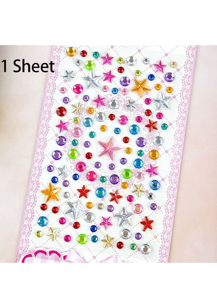 1 Sayfa Yıldız Stili 4 Levha 3D Taş Yapışkanlı Mücevher Çocuklar Çocuklar Dıy Sanat El Sanatları Parlak Düz Geri Taş Kristal Sticker Kızlar (Yurt Dışından)