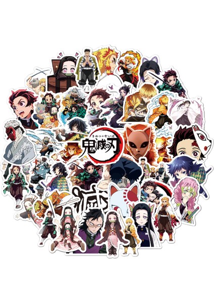 A-50 Adet Tarzı Çeşitli Anime Stickerları Demon Slayer Full Time Hunter Tokyo Avengers Dragon Ball Naruto Stickerları Sevimli Sticker Paketi (Yurt Dışından)