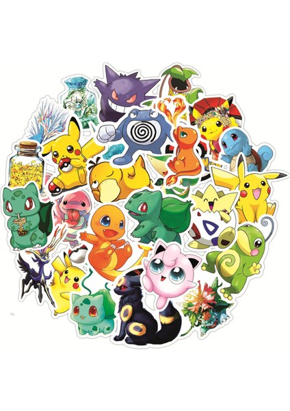 Deve Tarzı Karikatür Anime Pokemon Çıkartmaları Sevimli Pikachu Go Laptop Bisiklet Araç Kaykay Gitar Su Geçirmez Sticker Komik Çocuk Oyuncakları (Yurt Dışından)