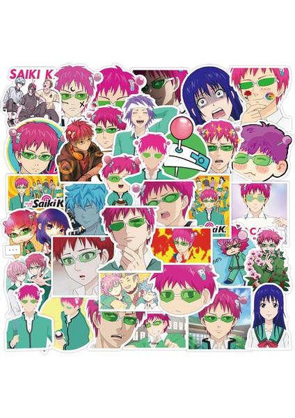 50 Kuang Du Tarzı Anime Saiki K'nın Felaket Dolu Hayatı Sticker Çıkartmaları Saiki Kusuo Sticker Laptop Kaykay Motosiklet Çocuklar Kendi Kendine Yapışkan Oyuncaklar Için (Yurt Dışından)