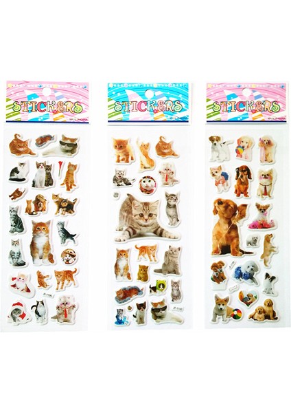 Çoklu Stil 3 Sayfalı Kedi ve Köpek Prenses Serisi Kabartmalı Sticker Defteri Balon Stickerlar Kawaii Ödül Çocuk Oyuncakları (Yurt Dışından) fiyatları