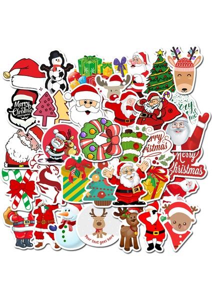 Sevimli Renkli Yılbaşı Stickerı Noel Baba Kar Küresi Noel Ağacı Laptop Kaykay Ince Yeni Yıl Hediye Stickerı (Yurt Dışından)