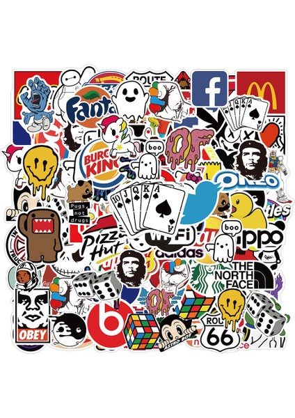 Marka Logosu 100 Adet Tarzı Cool Logo Stickerlar Rock Grup Kaykay Bavul Laptop Bisiklet Gitar Telefon Su Geçirmez Grafiti Sticker Çıkartma Çocuk Oyuncak - (Yurt Dışından)