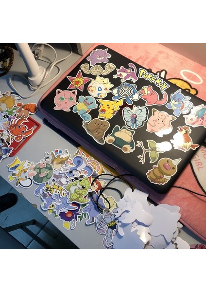 Siyah Stil Karikatür Anime Pokemon Çıkartmaları Sevimli Pikachu Go Laptop Bisiklet Araç Kaykay Gitar Su Geçirmez Sticker Komik Çocuk Oyuncakları (Yurt Dışından) indirimleri