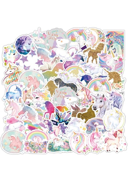 Su Geçirmez Sevimli Unicorn Grafiti Etiketleri Çizgi Film Hayvan At Dıy Valiz Bisiklet Defter Dizüstü Bilgisayar Gitar Çıkartmalar Sticker (Yurt Dışından)