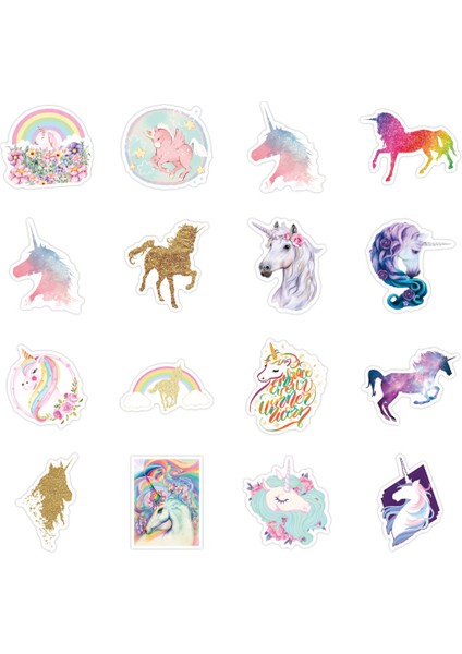 Su Geçirmez Sevimli Unicorn Grafiti Etiketleri Çizgi Film Hayvan At Dıy Valiz Bisiklet Defter Dizüstü Bilgisayar Gitar Çıkartmalar Sticker (Yurt Dışından)