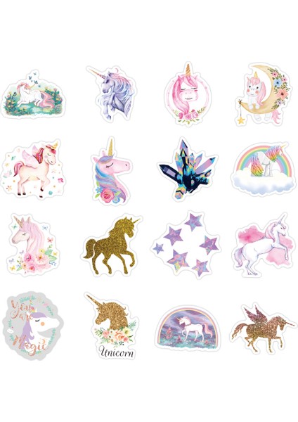 Su Geçirmez Sevimli Unicorn Grafiti Etiketleri Çizgi Film Hayvan At Dıy Valiz Bisiklet Defter Dizüstü Bilgisayar Gitar Çıkartmalar Sticker (Yurt Dışından)