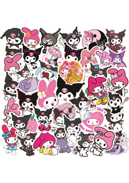 50 Adet B Tarzı Sevimli Kuromi My Melody Cinnamoroll Kittys Sanrioed Anime Sticker Estetik Çıkartmalar Graffiti Laptop Su Geçirmez Araba Sticker (Yurt Dışından)