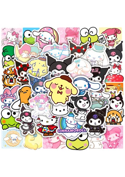 50 Adet B Tarzı Sevimli Kuromi My Melody Cinnamoroll Kittys Sanrioed Anime Sticker Estetik Çıkartmalar Graffiti Laptop Su Geçirmez Araba Sticker (Yurt Dışından) fiyatları