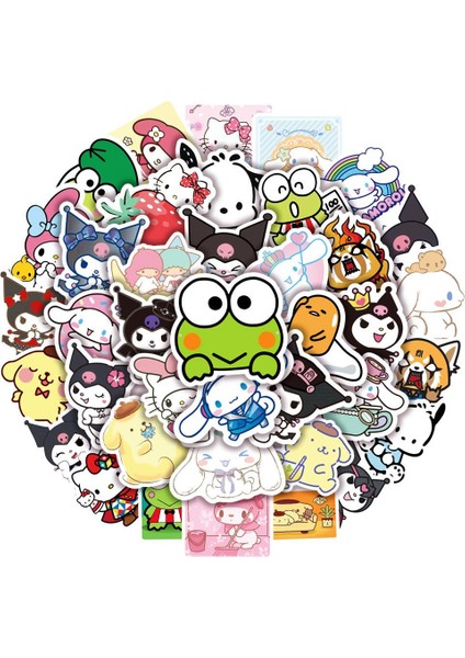 50 Adet B Tarzı Sevimli Kuromi My Melody Cinnamoroll Kittys Sanrioed Anime Sticker Estetik Çıkartmalar Graffiti Laptop Su Geçirmez Araba Sticker (Yurt Dışından) modelleri