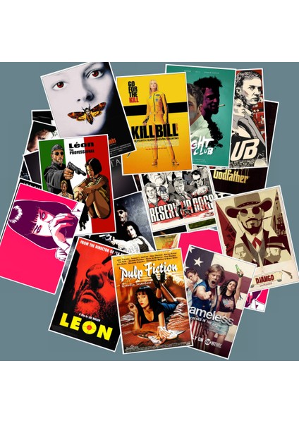 E195 (25 Adet) Stili Klasik Film Çıkartmaları Valiz Laptop Sanat Boyama Kill Bill Pulp Fiction Poster Çıkartmaları Su Geçirmez Kaykay Oyuncak (Yurt Dışından)