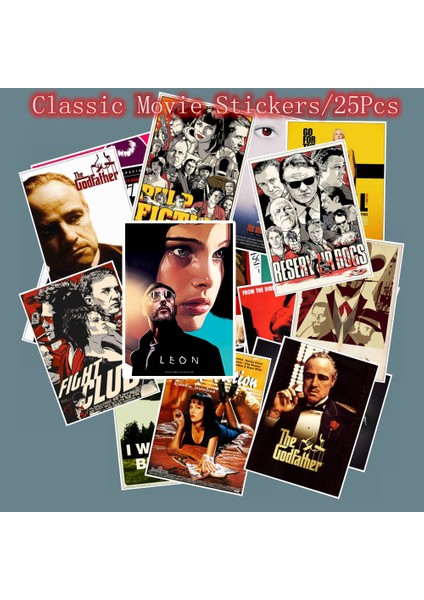 E195 (25 Adet) Stili Klasik Film Çıkartmaları Valiz Laptop Sanat Boyama Kill Bill Pulp Fiction Poster Çıkartmaları Su Geçirmez Kaykay Oyuncak (Yurt Dışından)