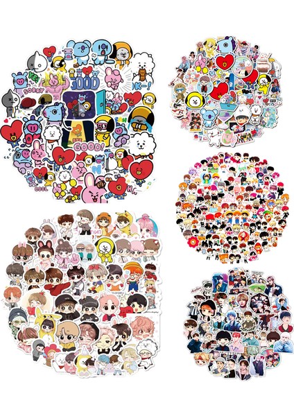 Siyah Stil Çok Tarzlı Çizgi Film Kpop Sticker'ları Pvc Naklejki Su Geçirmez Çekme Çubuk Kutuları Pegatinas Motosikletler Arabalar Graffiti Btssticker (Yurt Dışından) fırsatları