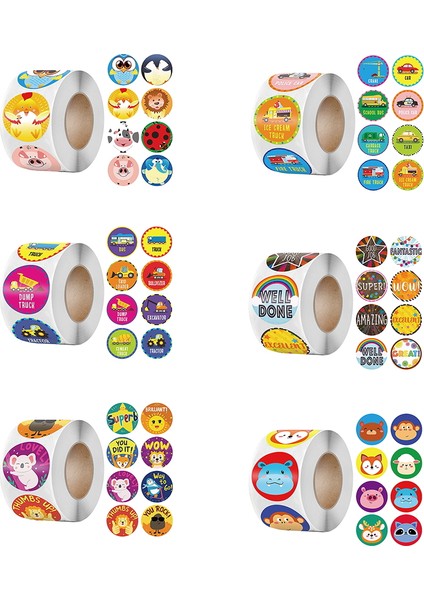 Kırmızı Stil Çocuklar Için Hayvan Ödül Stickerları Rulo - Okul Öğretmen Malzemeleri Için Sevimli Stickerlar (Yurt Dışından) fiyatları
