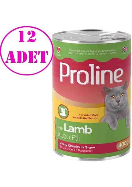 Kedi Konserve Maması Kuzu Etli 400 gr 12 Ad