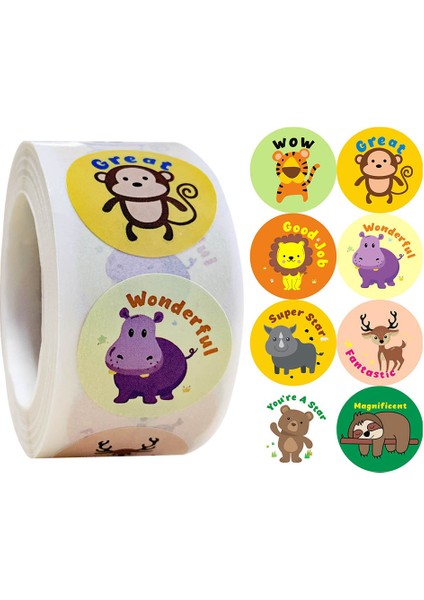 STIL1-100 Adet Tarzı Çocuklar Için Ödül Stickerları Öğretmen Sevimli Hayvanlar Sınıf Motive Edici Sticker Davranış Destek Doğum Günü Hediyesi Erkek Kız Için (Yurt Dışından)