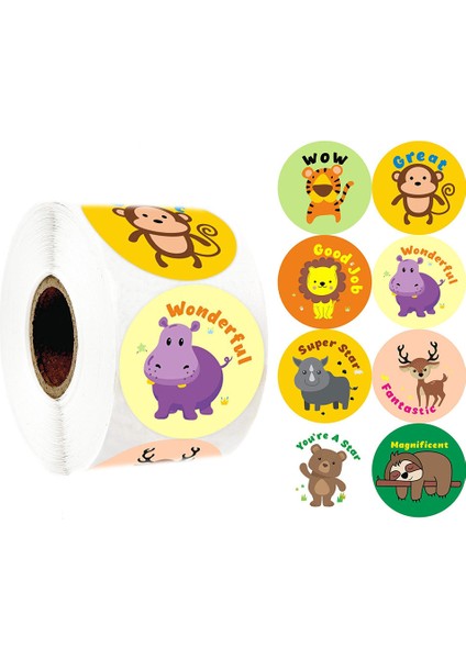 STIL1-100 Adet Tarzı Çocuklar Için Ödül Stickerları Öğretmen Sevimli Hayvanlar Sınıf Motive Edici Sticker Davranış Destek Doğum Günü Hediyesi Erkek Kız Için (Yurt Dışından)