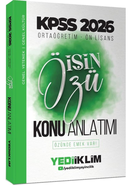 2026 Kpss Ortaöğretim Ön Lisans Işin Özü Tek Kitap Tamamı Renkli Konu Anlatımı