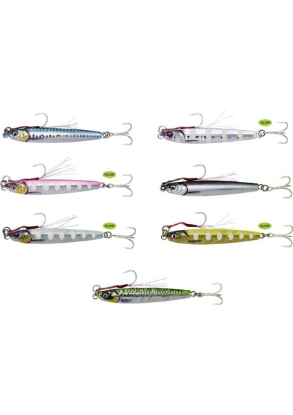 3D Jig Minnow 20 gr 7,5 cm Maket Balık Bone White Glow