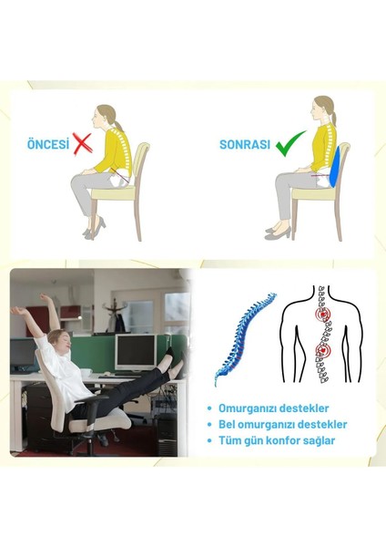 Visco Bel Yastığı Sırt Minderi Ortopedik Visko Yastık Bel Sırt Destek Minderi indirimleri