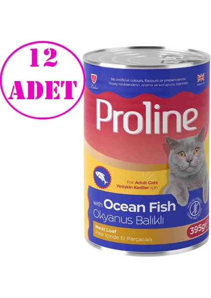 Kedi Konserve Maması Pate Okyanus Balıklı 395 gr 12 Ad