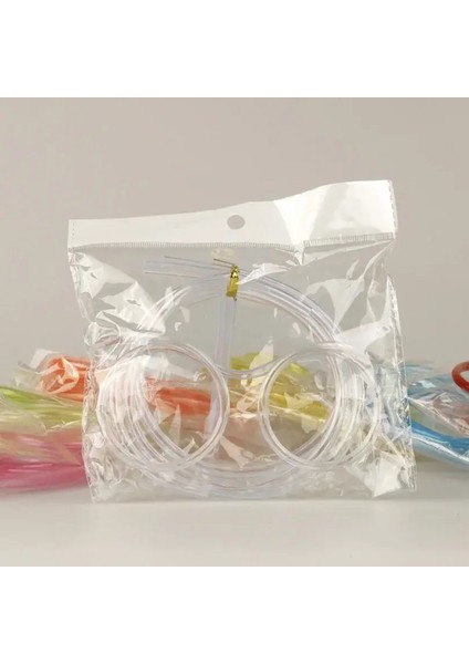 Komik Yumuşak Saman Gözlük Plastik Içme Pipetleri Benzersiz Esnek Içme Tüpü Çocuk Doğum Günü Partisi Malzemeleri Accessoriescolor: Şeffaf (Yurt Dışından)
