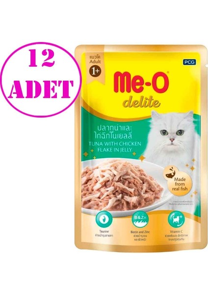 Delite Pouch Tavuklu ve Ton Balıklı Kedi Konservesi 70 gr 12 Ad