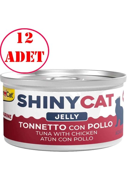 Gimcat Shiny Cat Jel Içinde Ton Balıklı ve Tavuklu Konserve 70 gr 12 Ad