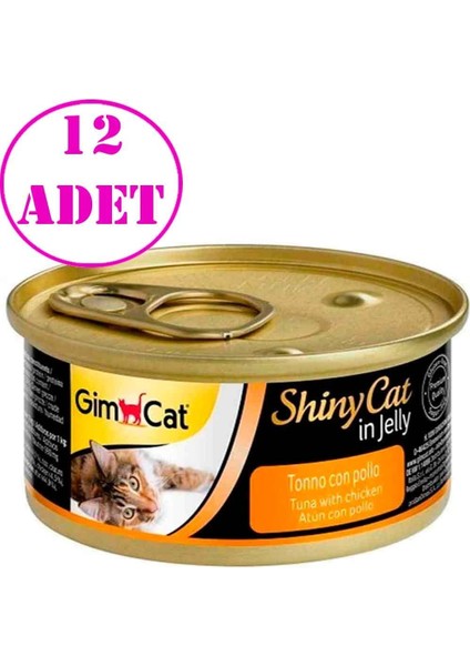 Gimcat Shiny Cat Jel Içinde Ton Balıklı ve Tavuklu Konserve 70 gr 12 Ad fiyatları