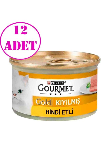 Kıyılmış Hindili Kedi Konservesi 85 gr 12 Ad