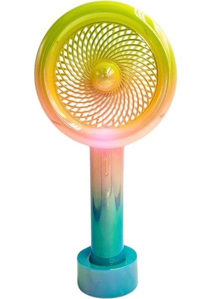 Inovaxis Mini El Fanı Taşınabilir Serinletici Işıklı Şarjlı Vantilatör 3 Kademeli Hız Ayarı