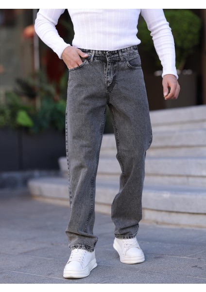 Erkek Baggy Fit Casual Denim Kot Pantolon