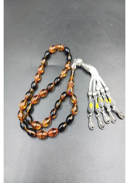 Arpa Kesim Sarı-Siyah Altılı Alpaka Püsküllü Tespih fırsatları