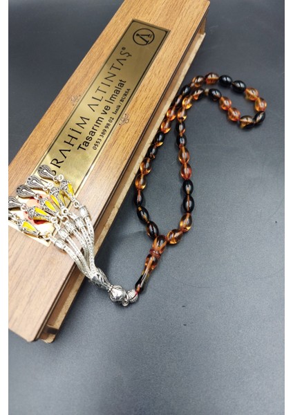 Arpa Kesim Sarı-Siyah Altılı Alpaka Püsküllü Tespih indirimleri