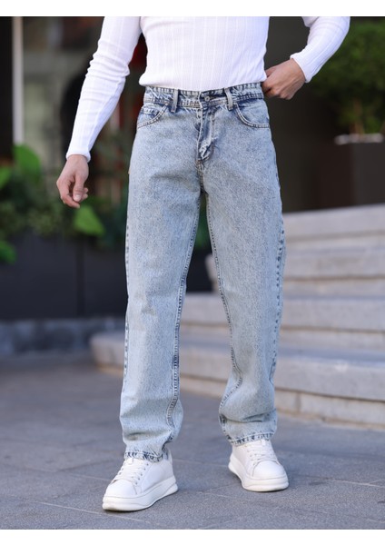Erkek Baggy Fit Casual Denim Kot Pantolon