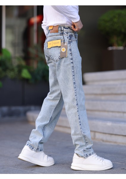 Erkek Baggy Fit Casual Denim Kot Pantolon