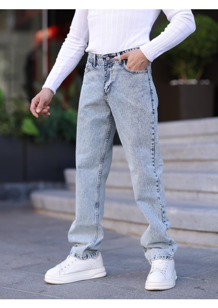 Erkek Baggy Fit Casual Denim Kot Pantolon