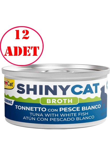 Gimcat Shinycat Kedi Konservesi Beyaz Ton Balıklı 70 gr 12 Ad